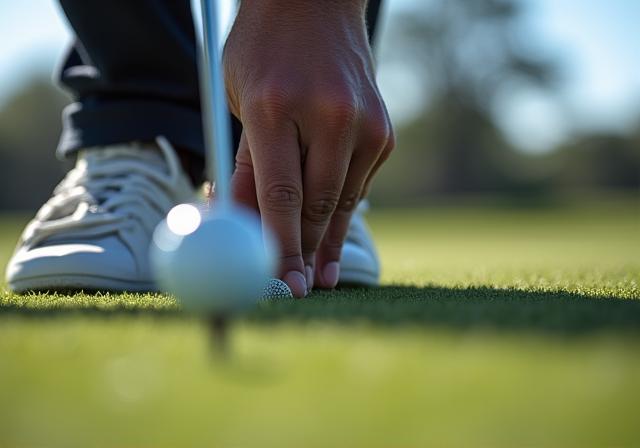 Ein Golfer konzentriert sich auf einen präzisen Putt